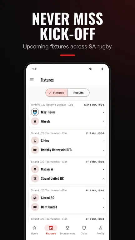 ClubRuggas app fixtures
